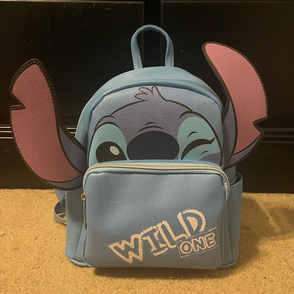 Danielle Nicole Blue and Pink Stitch Mini Backpack